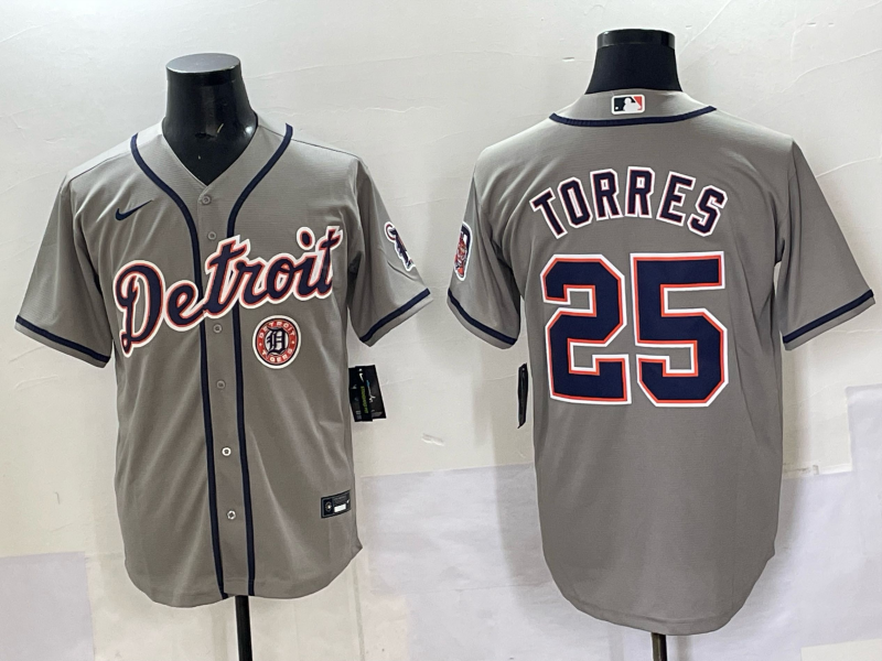 Men 2025 Detroit Tigers #25 Torres grey Game Nike MLB Jersey 006->pittsburgh steelers->NFL Jersey